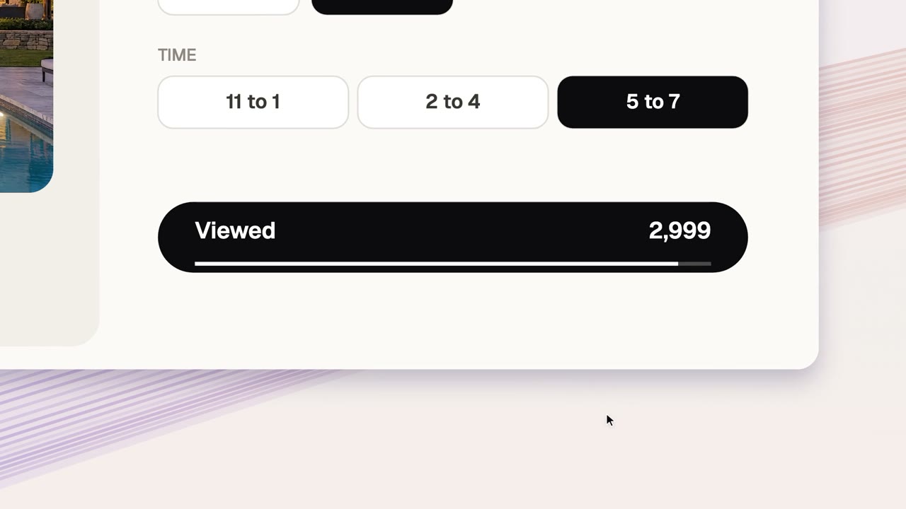 Sunday 5 to 7 picked, and the listing's views counting