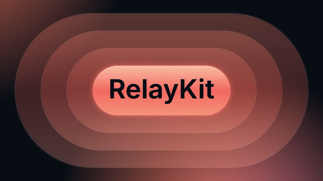 The RelayKit name in a glowing capsule